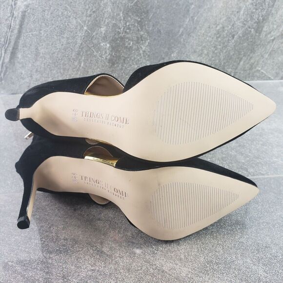 THINGS II COME Cut Out Ankle Boots 8.5 Jelyn Suede Pointed Shooties Booties - Picture 7 of 12